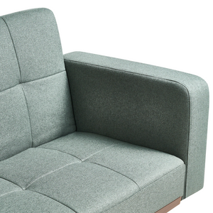 Divano letto verde Rivestimento in poliestere Trapuntato 3 posti Gambe in ferro Braccioli tradizionali Stile tradizionale Soggiorno