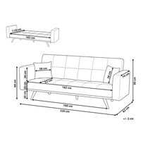 Divano letto nero Rivestimento in poliestere Trapuntato 3 posti Gambe in ferro Braccioli tradizionali Stile tradizionale Soggiorno