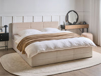 Letto ottomano beige bouclé 180x200 cm con testiera sollevabile e base a doghe Design moderno