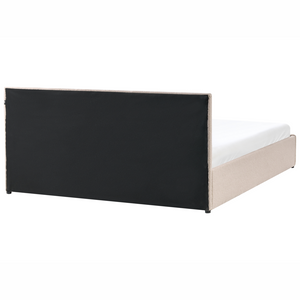 Letto ottomano beige bouclé 180x200 cm con testiera sollevabile e base a doghe Design moderno
