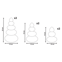 Set di 6 alberi di Natale Figurine Multicolore Carta a nido d'ape Effetto 3D Stile Origami Motivo festivo