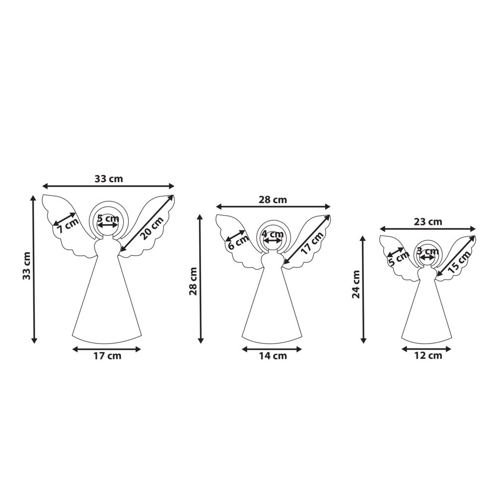 Set di 3 statuine di angeli in carta beige a nido d'ape con effetto 3D in stile origami e motivi festivi