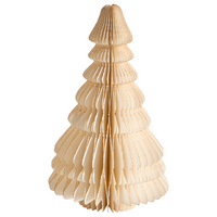 Set di 2 alberi di Natale Figurine Beige Carta a nido d'ape Effetto 3D Stile Origami Motivo festivo