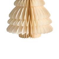 Set di 2 alberi di Natale Figurine Beige Carta a nido d'ape Effetto 3D Stile Origami Motivo festivo