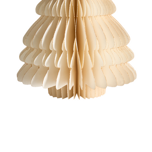 Set di 2 alberi di Natale Figurine Beige Carta a nido d'ape Effetto 3D Stile Origami Motivo festivo