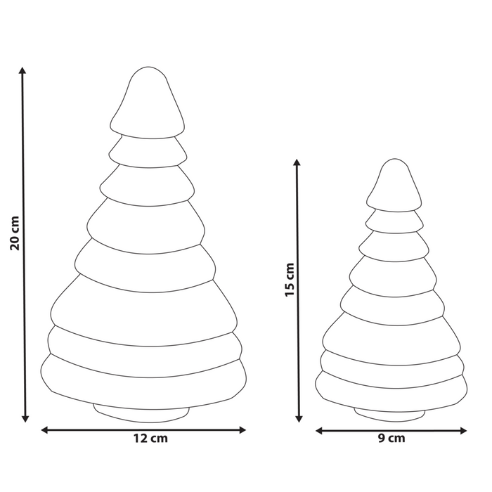 Set di 2 alberi di Natale Figurine Beige Carta a nido d'ape Effetto 3D Stile Origami Motivo festivo