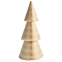Set di 2 alberi di Natale Figurine Beige Carta a nido d'ape Effetto 3D Stile Origami Motivo festivo