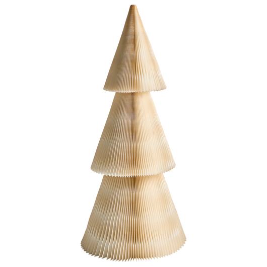 Set di 2 alberi di Natale Figurine Beige Carta a nido d'ape Effetto 3D Stile Origami Motivo festivo