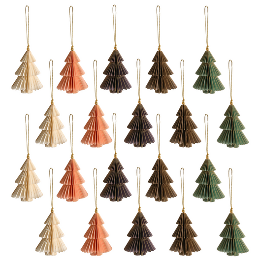 Set di 20 decorazioni di Natale multicolori in carta a nido d'ape Ornamenti da appendere Decorazioni 3D per Natale