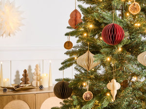 Set di 20 palline natalizie multicolori in carta a nido d'ape da appendere Decorazioni 3D per Natale