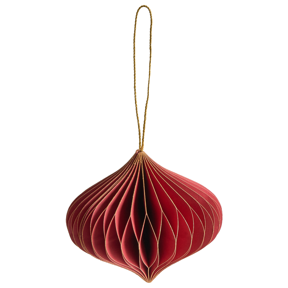 Set di 18 palline di Natale in carta a nido d'ape rossa Ornamenti da appendere Decorazioni 3D per Natale