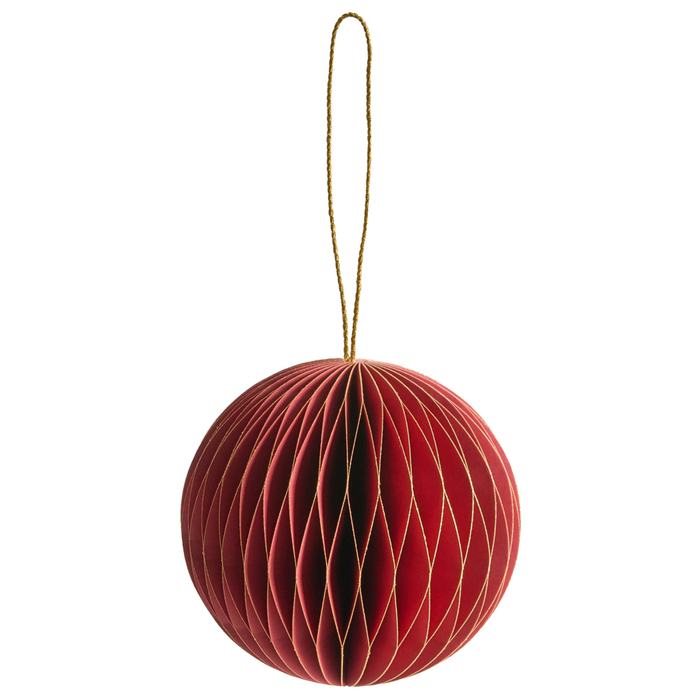 Set di 18 palline di Natale in carta a nido d'ape rossa Ornamenti da appendere Decorazioni 3D per Natale