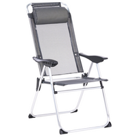 Set di 2 sedie pieghevoli da giardino con schienale regolabile Resistenti alla ruggine Moderna struttura in alluminio anodizzato opaco Grigio