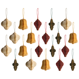 Set di 20 palline di Natale multicolori in carta a nido d'ape, decorazioni 3D da appendere per Natale