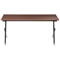 Scrivania da ufficio pieghevole con struttura in metallo marrone scuro e nero piano in MFC 160 x 60 cm portatile con rotelle design moderno