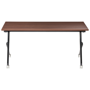 Scrivania da ufficio pieghevole con struttura in metallo marrone scuro e nero piano in MFC 160 x 60 cm portatile con rotelle design moderno