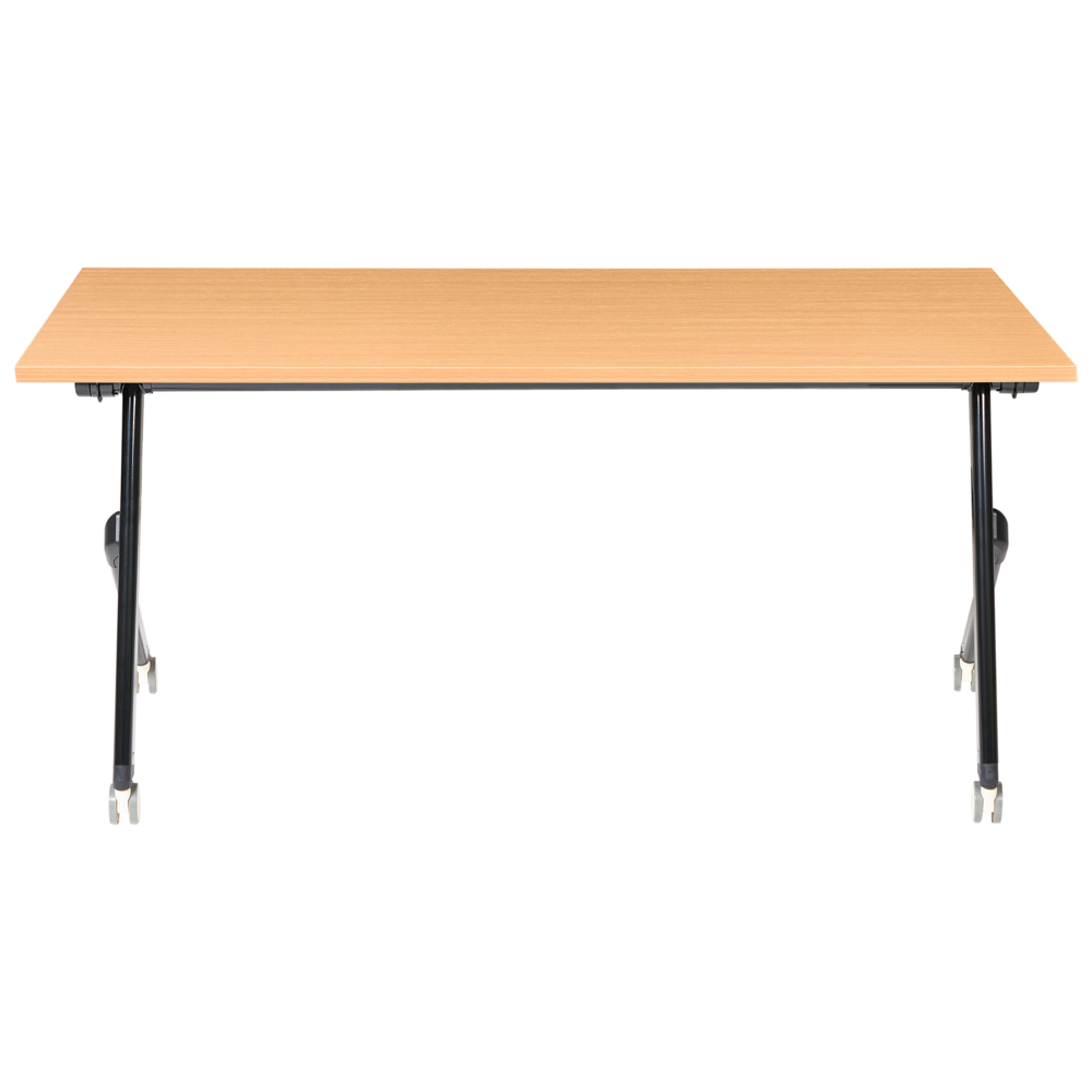 Scrivania da ufficio pieghevole con struttura in metallo marrone e nero piano in MFC 160 x 60 cm tavolo pieghevole portatile con rotelle design moderno
