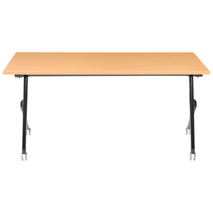 Scrivania da ufficio pieghevole con struttura in metallo marrone e nero piano in MFC 160 x 60 cm tavolo pieghevole portatile con rotelle design moderno