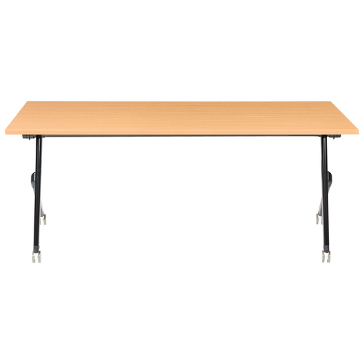 Scrivania da ufficio pieghevole con struttura in metallo marrone e nero e piano in MFC 180 x 60 cm Tavolo pieghevole portatile con rotelle