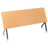 Scrivania da ufficio pieghevole con struttura in metallo marrone e nero e piano in MFC 180 x 60 cm Tavolo pieghevole portatile con rotelle