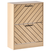 Scarpiera a 2 scomparti in legno MDF con finitura melaminica design scandinavo marrone chiaro