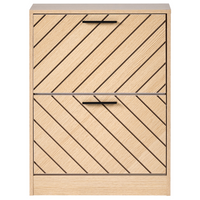 Scarpiera a 2 scomparti in legno MDF con finitura melaminica design scandinavo marrone chiaro