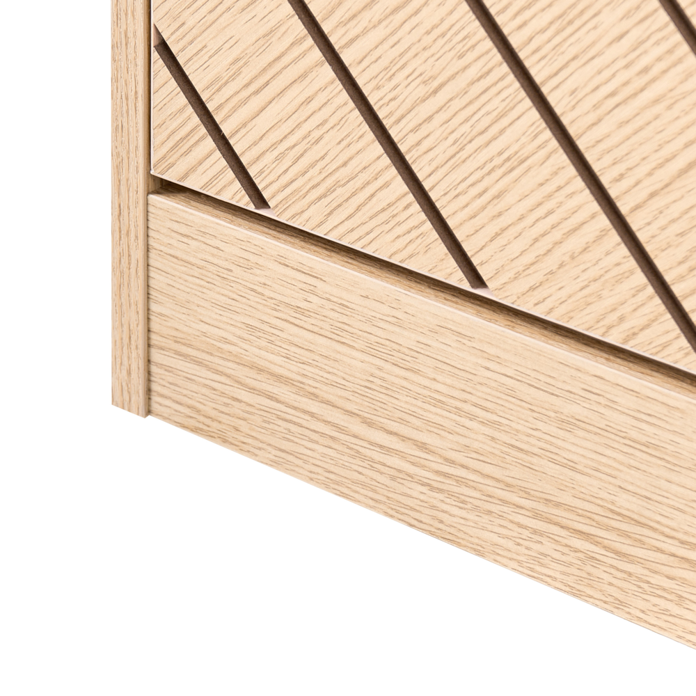 Scarpiera a 2 scomparti in legno MDF con finitura melaminica design scandinavo marrone chiaro