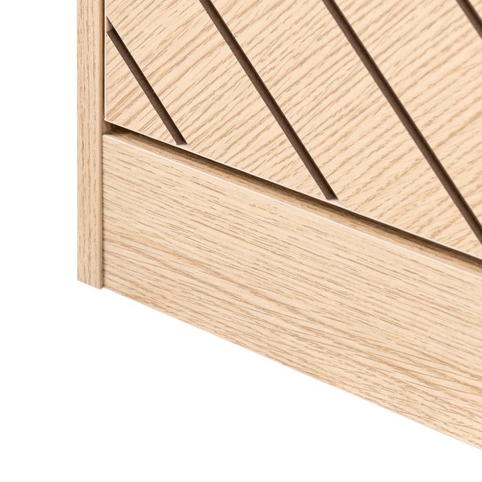 Scarpiera a 2 scomparti in legno MDF con finitura melaminica design scandinavo marrone chiaro