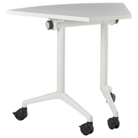 Scrivania pieghevole moderna ad angolo con rotelle 90 x 64 cm Struttura in metallo bianco Design moderno