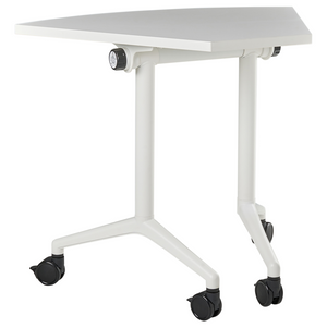Scrivania pieghevole moderna ad angolo con rotelle 90 x 64 cm Struttura in metallo bianco Design moderno
