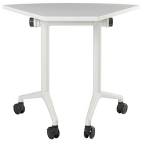 Scrivania pieghevole moderna ad angolo con rotelle 90 x 64 cm Struttura in metallo bianco Design moderno