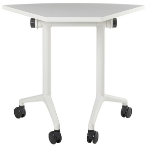 Scrivania pieghevole moderna ad angolo con rotelle 90 x 64 cm Struttura in metallo bianco Design moderno