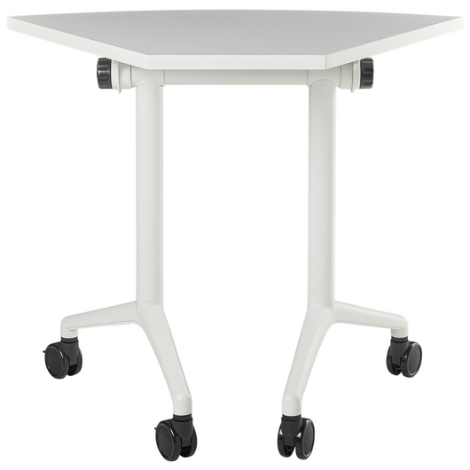 Scrivania pieghevole moderna ad angolo con rotelle 90 x 64 cm Struttura in metallo bianco Design moderno