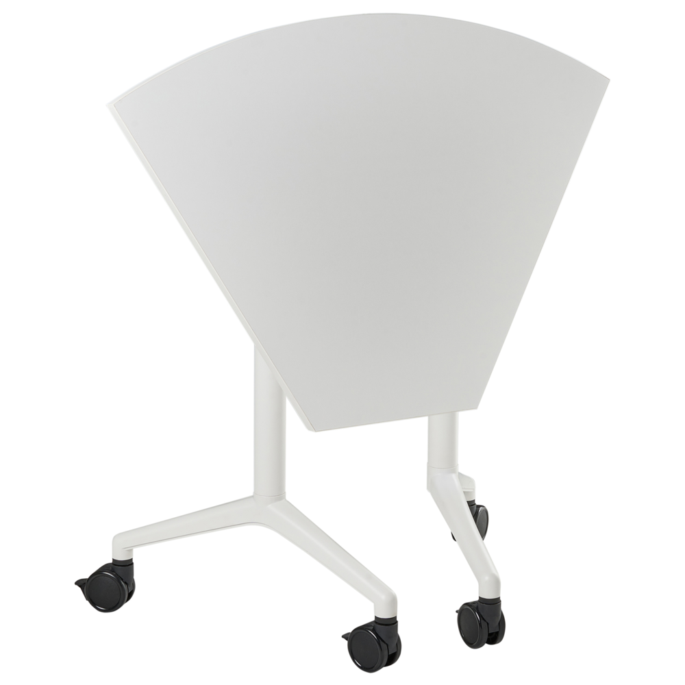 Scrivania pieghevole moderna ad angolo con rotelle 90 x 64 cm Struttura in metallo bianco Design moderno