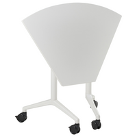 Scrivania pieghevole moderna ad angolo con rotelle 90 x 64 cm Struttura in metallo bianco Design moderno