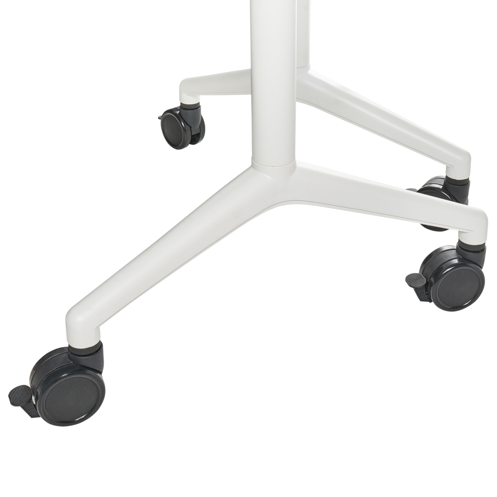 Scrivania pieghevole moderna ad angolo con rotelle 90 x 64 cm Struttura in metallo bianco Design moderno