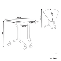 Scrivania pieghevole moderna ad angolo con rotelle 90 x 64 cm Struttura in metallo bianco Design moderno