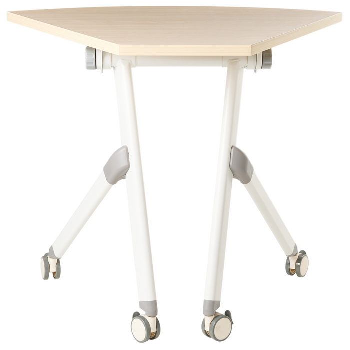 Scrivania pieghevole da ufficio con struttura in metallo marrone chiaro e piano in MFC 90 x 64 cm Tavolo pieghevole portatile con rotelle