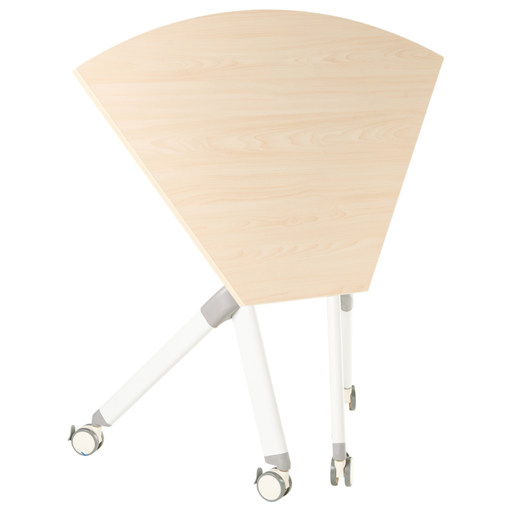 Scrivania pieghevole da ufficio con struttura in metallo marrone chiaro e piano in MFC 90 x 64 cm Tavolo pieghevole portatile con rotelle