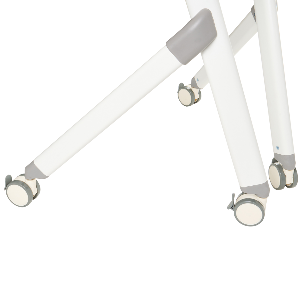 Scrivania pieghevole da ufficio con struttura in metallo marrone chiaro e piano in MFC 90 x 64 cm Tavolo pieghevole portatile con rotelle