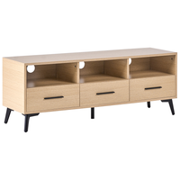 Mobile TV moderno con ante e sistema di gestione dei cavi in MDF con luce marrone chiaro stile moderno