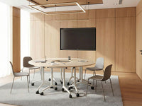 Scrivania pieghevole moderna ad angolo con rotelle 90 x 64 cm Struttura in metallo marrone chiaro Design moderno