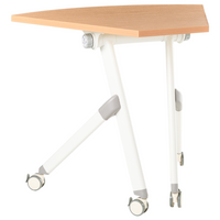 Scrivania pieghevole da ufficio con struttura in metallo marrone e piano in MFC 90 x 64 cm Tavolo pieghevole portatile con rotelle