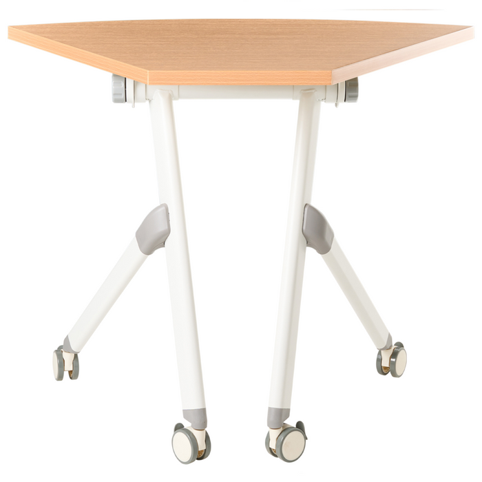 Scrivania pieghevole da ufficio con struttura in metallo marrone e piano in MFC 90 x 64 cm Tavolo pieghevole portatile con rotelle