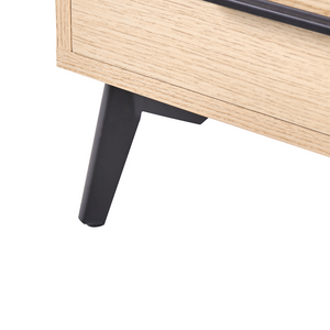 Mobile TV moderno con ante e sistema di gestione dei cavi in MDF con luce marrone chiaro stile moderno