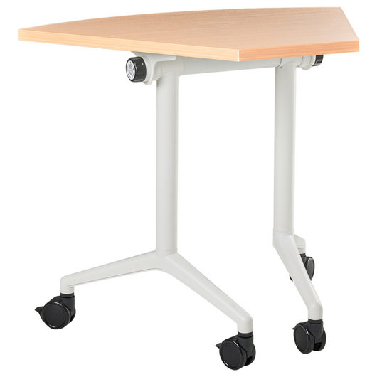 Scrivania pieghevole moderna ad angolo con rotelle 90 x 64 cm Struttura in metallo marrone Design moderno