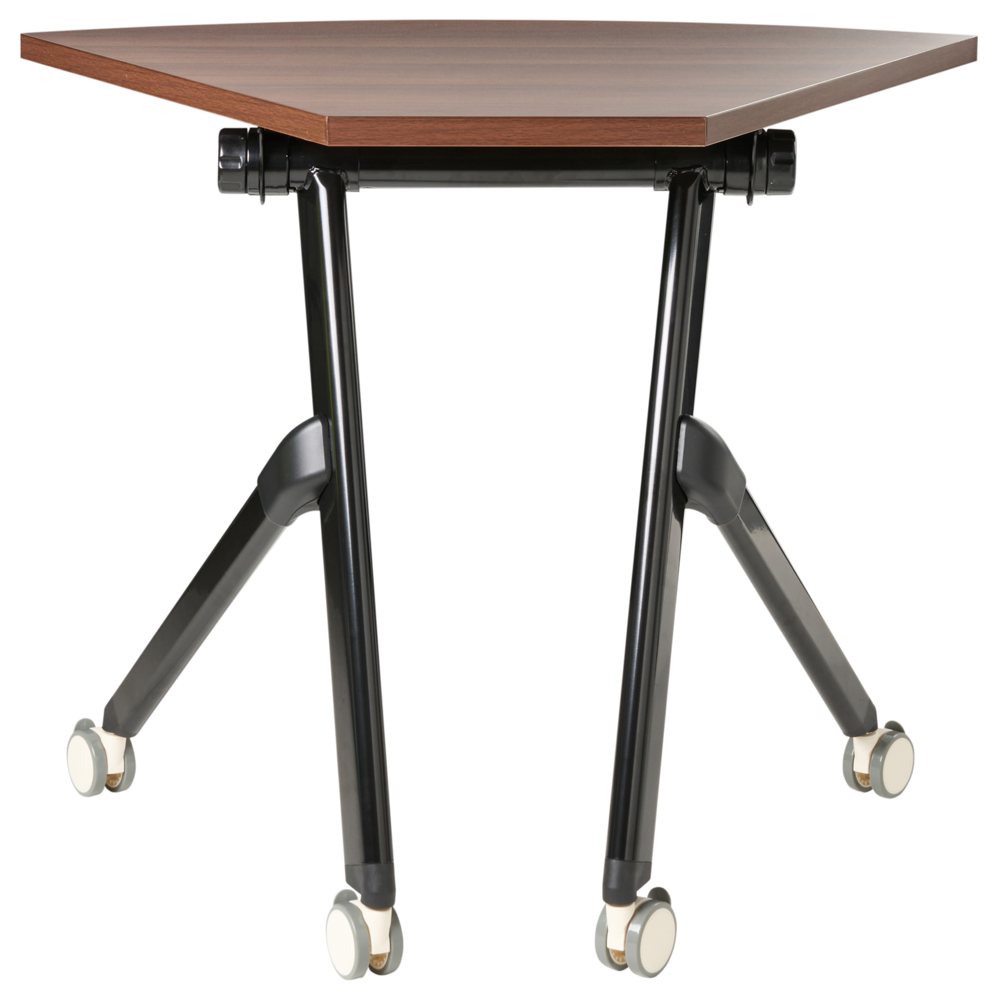 Scrivania pieghevole da ufficio con struttura in metallo marrone scuro e piano in MFC 90 x 64 cm Tavolo pieghevole portatile con rotelle