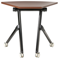 Scrivania pieghevole da ufficio con struttura in metallo marrone scuro e piano in MFC 90 x 64 cm Tavolo pieghevole portatile con rotelle