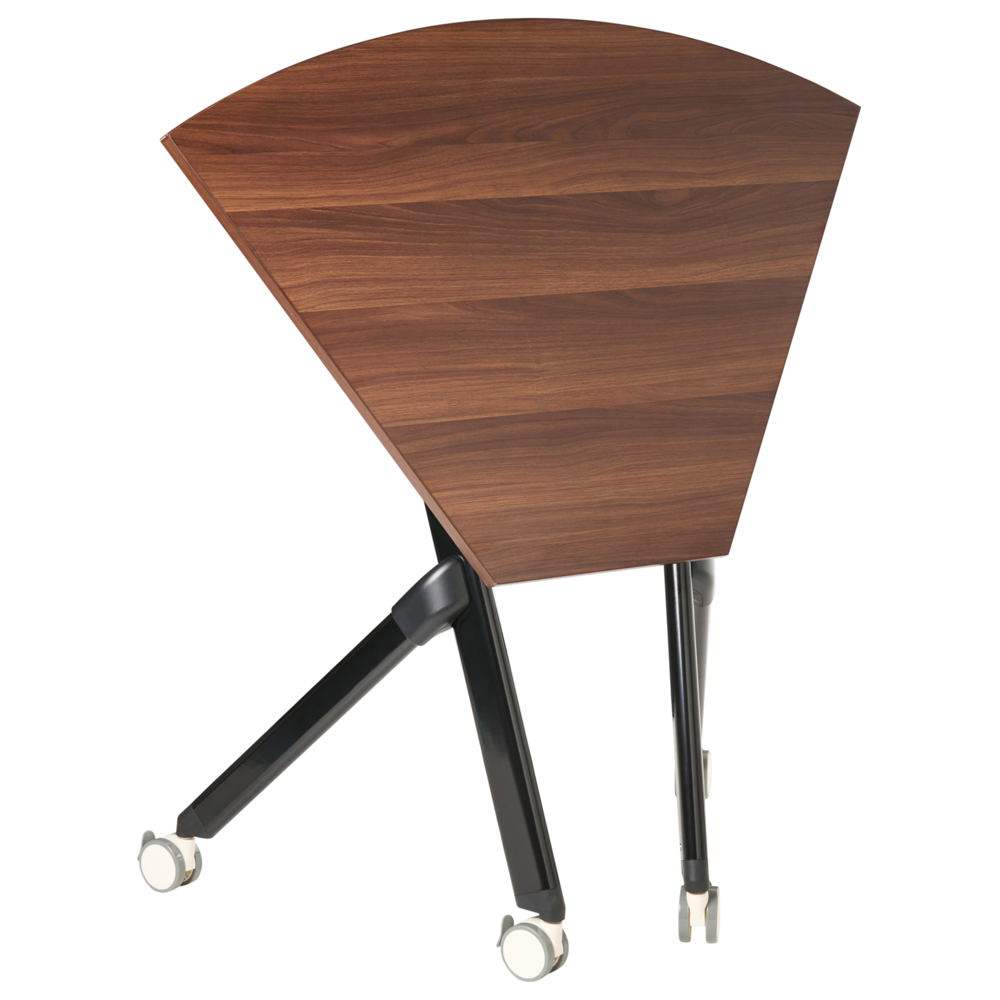 Scrivania pieghevole da ufficio con struttura in metallo marrone scuro e piano in MFC 90 x 64 cm Tavolo pieghevole portatile con rotelle