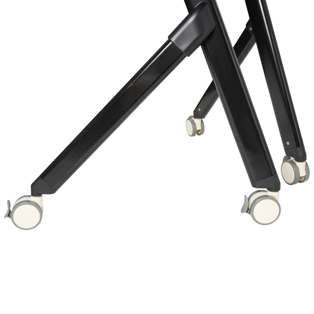 Scrivania pieghevole da ufficio con struttura in metallo marrone scuro e piano in MFC 90 x 64 cm Tavolo pieghevole portatile con rotelle